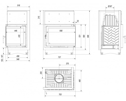 Топка ZUZIA/ECO/P/BS/DECO Kratki (Польша)