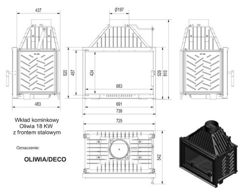 Топка OLIWIA/DECO Kratki (Польша)