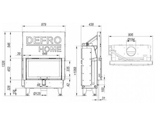 Топка DEFRO HOME IMPULS ME G, 10кВт, 726/419мм, гильотина Defro (Польша)