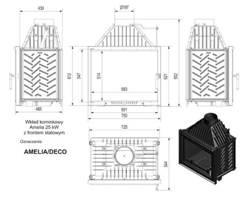 Топка AMELIA/DECO Kratki (Польша)