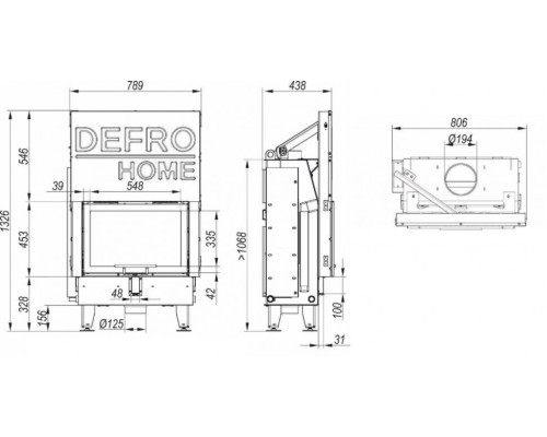 Топка DEFRO HOME IMPULS SM G, 8кВт, 626/419мм, гильотина Defro (Польша)