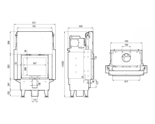 Топка DEFRO HOME NAVI SM G, 14 кВт, 611/553мм, с водяным контуром, гильотина Defro (Польша)