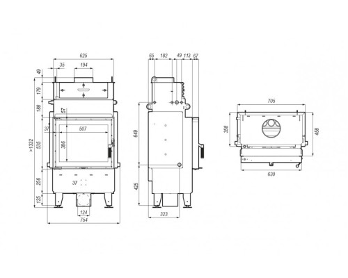 Топка DEFRO HOME NAVI SM, 14 кВт, 630/535мм, с водяным контуром Defro (Польша)