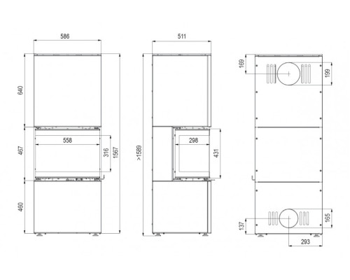 Печь DEFRO HOME INTRA XSM C VER COMPACT 1, 8 кВт, красная сталь Defro (Польша)