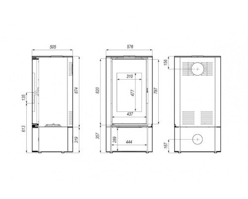 Печь DEFRO HOME ORBIS, 9кВт, красная сталь Defro (Польша)