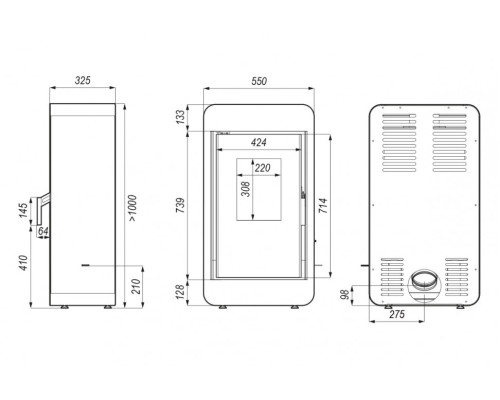 Печь DEFRO HOME PICO, 6,6кВт, белая сталь Defro (Польша)