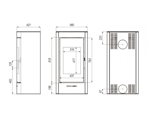 Печь DEFRO HOME ORTI, 9кВт, золотая сталь Defro (Польша)