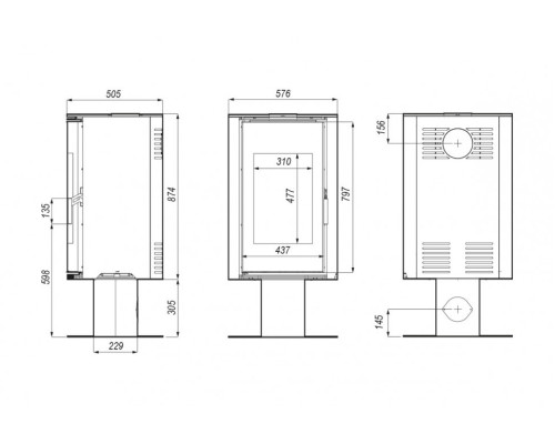 Печь DEFRO HOME ORBIS TOP, 9кВт, золотая сталь Defro (Польша)