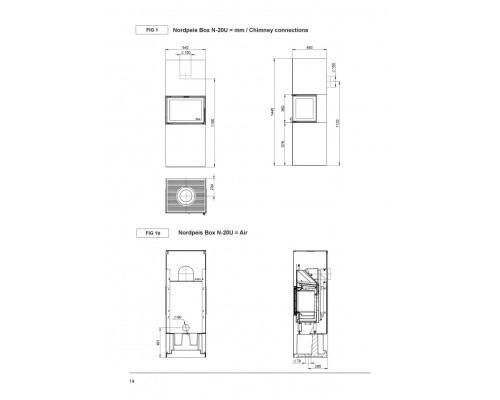 Печь-камин Nordpeis Box Black + топка N-20U Nordpeis (Норвегия)