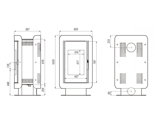 Печь DEFRO HOME OVAL, 9 кВт Defro (Польша)