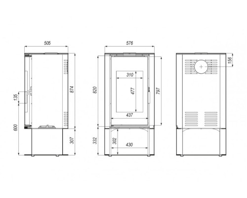 Печь DEFRO HOME ORBIS LOG, 9кВт, золотая сталь Defro (Польша)