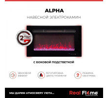 Электрокамин RealFlame Alpha с кристалами, обогрев, пульт ду.