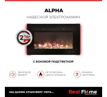 Электрокамин RealFlame Alpha с камнями, обогрев, пульт ду.