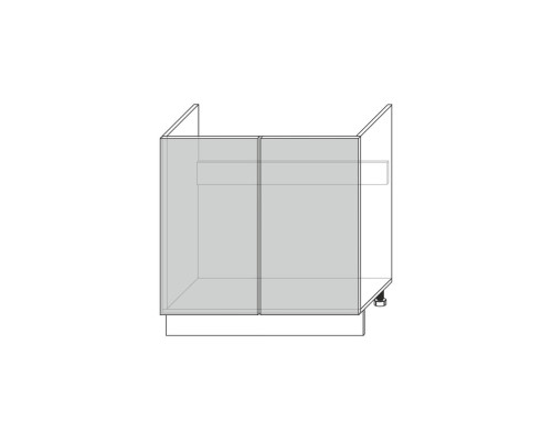 TAPIO, Шкаф под мойку 2D/80-51. Цвет БЕЛЫЙ / ДУБ СНЕЖНЫЙ