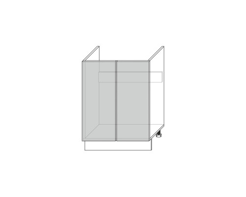 TAPIO, Шкаф под мойку 2D/60-51. Цвет БЕЛЫЙ / ДУБ СНЕЖНЫЙ