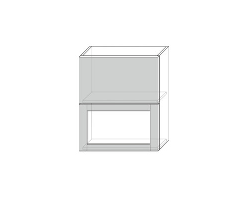 AVENUE, Шкаф настенный 1V1DG/60-29-2. Цвет БЕЛЫЙ / СВ.-СЕРЫЙ САТИН