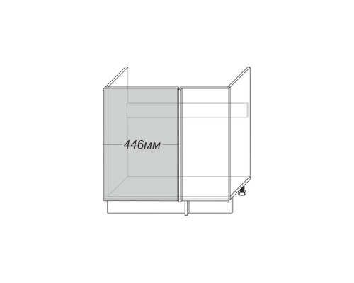 AVENUE, Шкаф под мойку угловой 1D/80-1-51. Цвет БЕЛЫЙ / СВ.-СЕРЫЙ САТИН