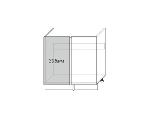 AVENUE, Шкаф под мойку угловой 1D/80-51. Цвет БЕЛЫЙ / СВ.-СЕРЫЙ САТИН