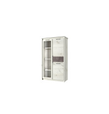Шкаф с витриной 1V2D1S, BJORK, цвет ольха полярная/оникс