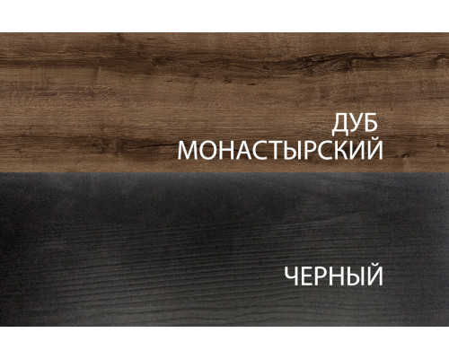 Шкаф с витриной 1V1D1SN, JAGGER, цвет Дуб монастырский /Черный