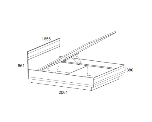 Кровать 160/TYP 94-01 с подъемником, LINATE ,цвет белый/сонома трюфель