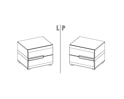 Тумба прикроватная 2S/TYP 96, LINATE ,цвет белый/сонома трюфель