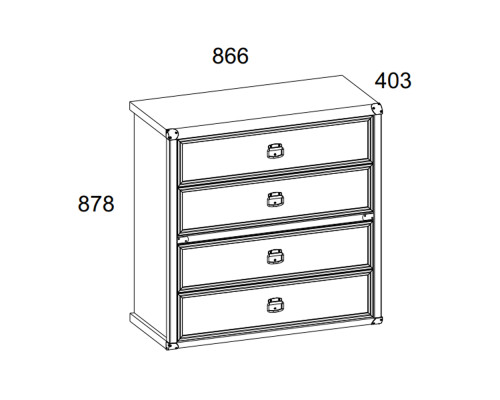 Комод 4S, MAGELLAN, цвет Сосна винтаж