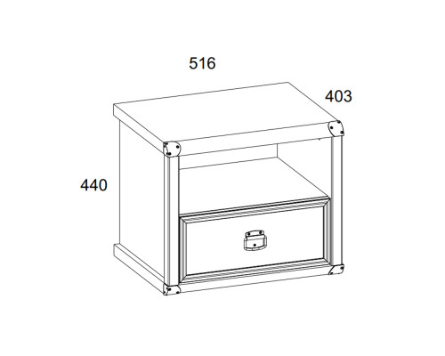 Тумба прикроватная 1S, MAGELLAN, цвет Сосна винтаж