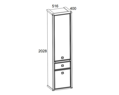 Шкаф 2D1S, MAGELLAN, цвет Сосна винтаж