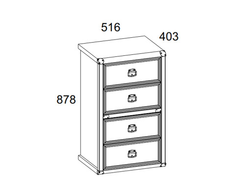 Комод 4S/50, MAGELLAN, цвет Сосна винтаж