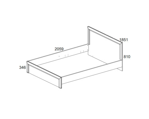 Кровать 180, OLIVIA, цвет вудлайн крем/дуб анкона