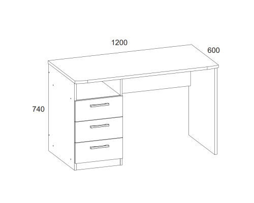 Стол письменный 3SN, OSKAR , цвет дуб Санремо