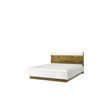 Кровать 160 с подъемником, TORINO, цвет белый/Дуб наварра