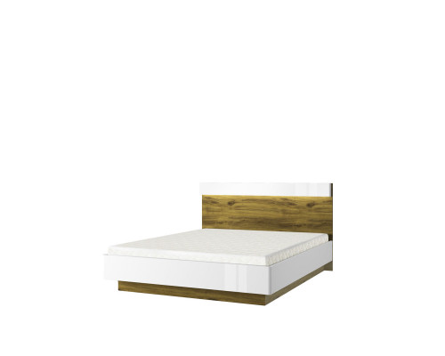 Кровать 160 с подъемником, TORINO, цвет белый/Дуб наварра